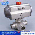 Clamp End High Platform Three Way ball valve